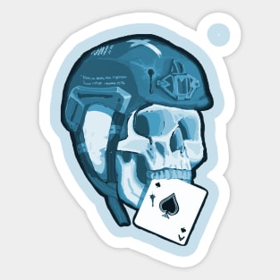 Skull (Blue) Sticker